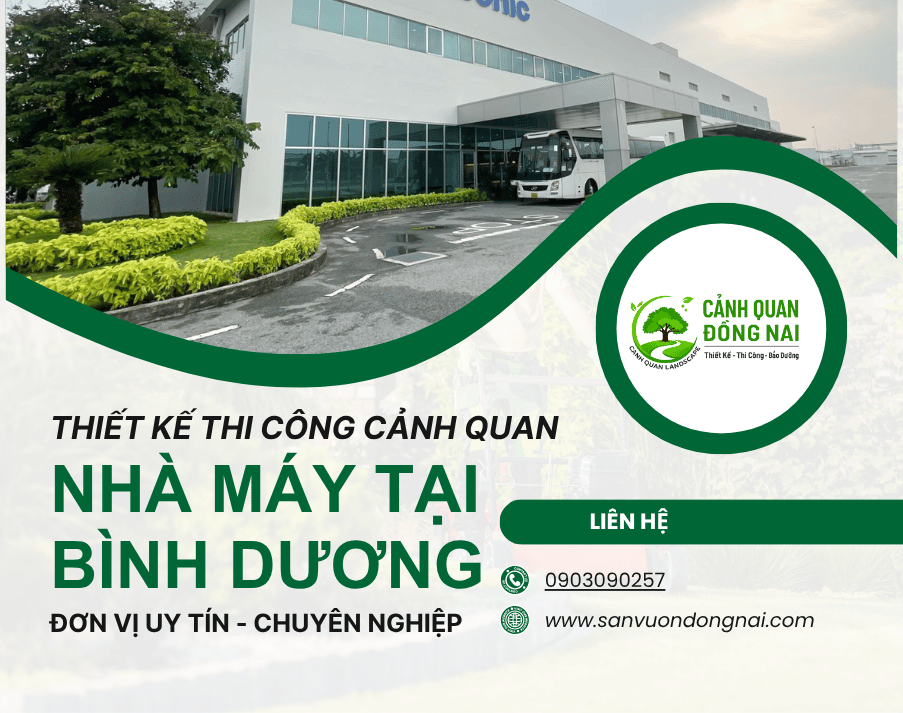 Thiết kế thi công cảnh quan nhà máy tại Bình Dương 1